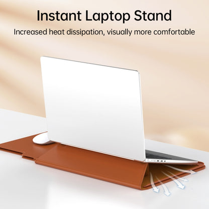 Multifunctional Laptop PU Magnetic Stand Split Liner Bag with Mouse Pad Function, Size:13-14 inch(Dark Blue) - 13.3 inch by buy2fix | Online Shopping UK | buy2fix