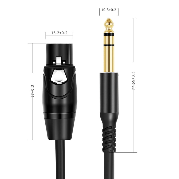 6.35mm to XRL Canon Female Dual Channel Microphone Audio Cable, Length:1m(Black) - Microphone Audio Cable & Connector by buy2fix | Online Shopping UK | buy2fix