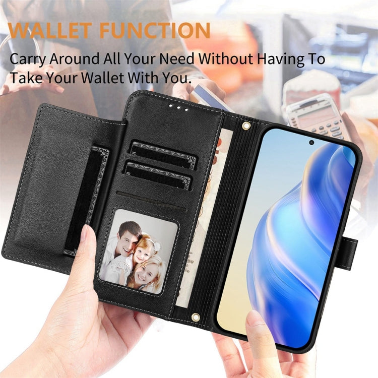 For iPhone SE 2024 Multi-Card Slots Zipper Wallet Leather Phone Case(Black) - More iPhone Cases by buy2fix | Online Shopping UK | buy2fix