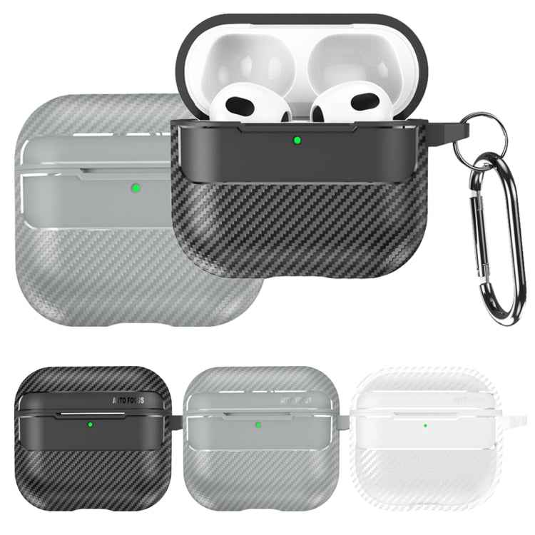 For AirPods 4 Carbon Fiber Texture Bluetooth Earphone Protective Case(Grey) - For AirPods 4 by buy2fix | Online Shopping UK | buy2fix