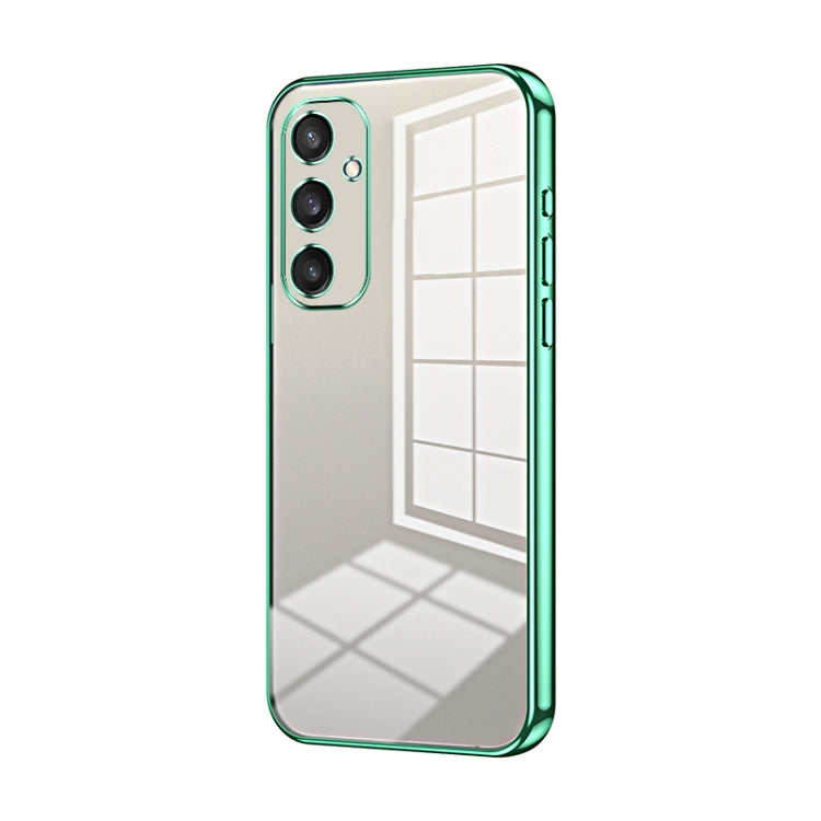 For Samsung Galaxy S25 5G Transparent Plating Fine Hole Phone Case(Green) - Galaxy S25 5G Cases by buy2fix | Online Shopping UK | buy2fix