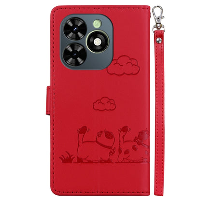 For Tecno Spark Go 2024 / 20 / 20C Cute Cats RFID Leather Phone Case(Red) - Tecno Cases by buy2fix | Online Shopping UK | buy2fix