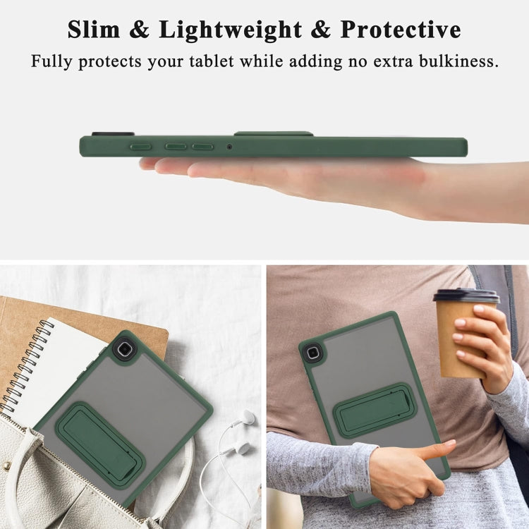 For Samsung Galaxy Tab A9+ Skin Feel Holder PC Hybrid TPU Tablet Case(Dark Green) - Galaxy Tab A9+ by buy2fix | Online Shopping UK | buy2fix