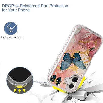 For iPhone 16 Plus Small Fresh Sticker PC + TPU Shockproof Phone Case(Butterfly) - iPhone 16 Plus Cases by buy2fix | Online Shopping UK | buy2fix