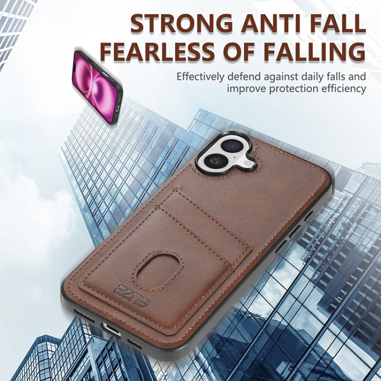 For iPhone 16 AZNS K1 Series Card Slot Business Phone Case(Brown) - iPhone 16 Cases by AZNS | Online Shopping UK | buy2fix