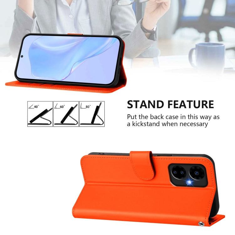 For Boost MobIle Celero 5G 2024 / 3 5G Skin Feel Solid Color Leather Phone Case with Lanyard(Orange) - More Brand by buy2fix | Online Shopping UK | buy2fix