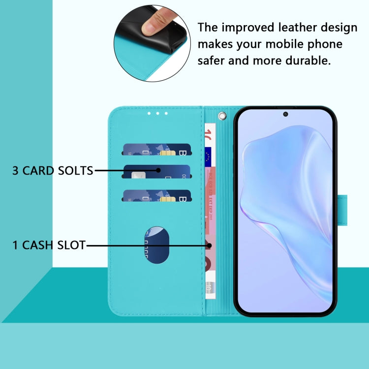 For Boost MobIle Celero 5G 2024 / 3 5G Skin Feel Solid Color Leather Phone Case with Lanyard(Lake Blue) - More Brand by buy2fix | Online Shopping UK | buy2fix