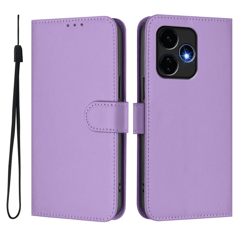 For Boost MobIle Celero 5G+ 2024 / 3+ 5G Skin Feel Solid Color Leather Phone Case with Lanyard(Lavender Purple) - More Brand by buy2fix | Online Shopping UK | buy2fix