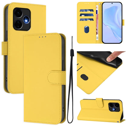 For Boost MobIle Celero 5G+ 2024 / 3+ 5G Skin Feel Solid Color Leather Phone Case with Lanyard(Lemon Yellow) - More Brand by buy2fix | Online Shopping UK | buy2fix