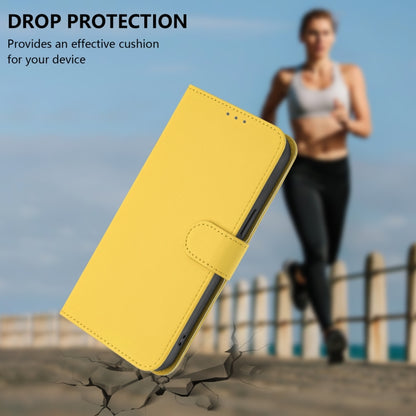 For iPhone 16 Pro Skin Feel Solid Color Leather Phone Case with Lanyard(Lemon Yellow) - iPhone 16 Pro Cases by buy2fix | Online Shopping UK | buy2fix