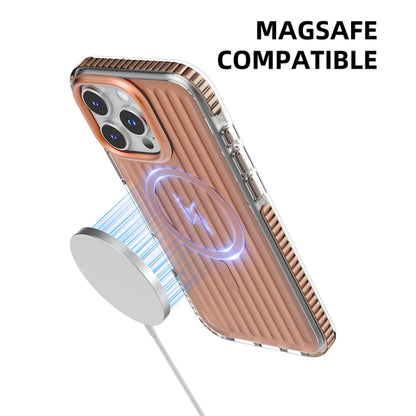 For iPhone 16 Pro Mutural Corrugated Texture Magsafe Magnetic Shockproof Phone Case(Silver) - iPhone 16 Pro Cases by Mutural | Online Shopping UK | buy2fix