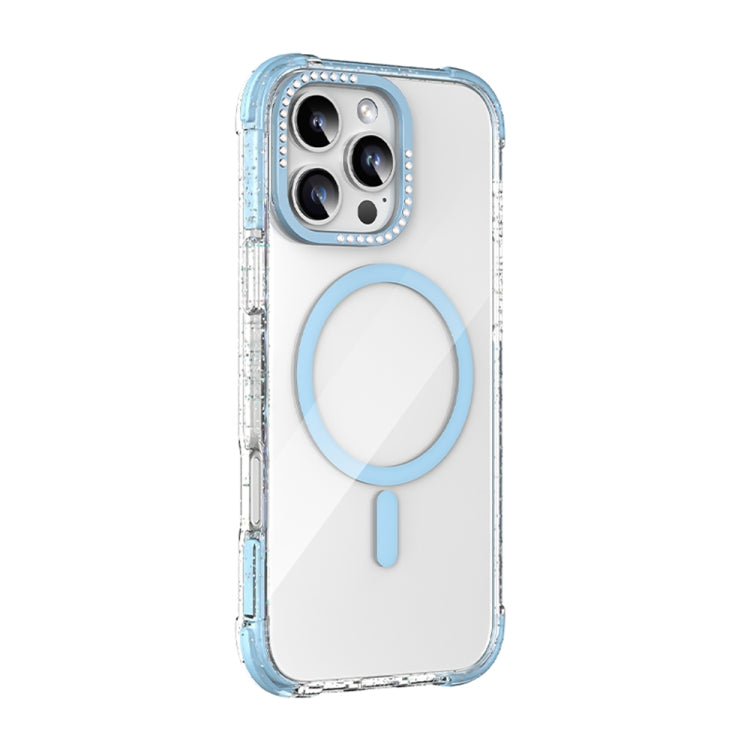 For iPhone 16 Pro Mutural Blink Series Glitter Edge MagSafe Magnetic Phone Case(Blue) - iPhone 16 Pro Cases by Mutural | Online Shopping UK | buy2fix