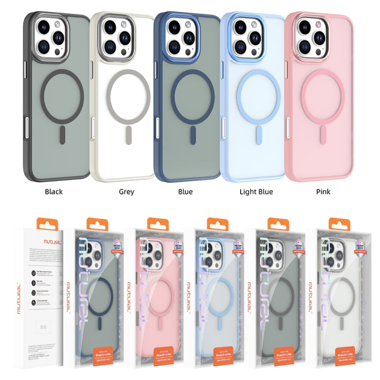 For iPhone 16 Mutural Skin Feel Series Frosted MagSafe Magnetic Phone Case(Pink) - iPhone 16 Cases by Mutural | Online Shopping UK | buy2fix