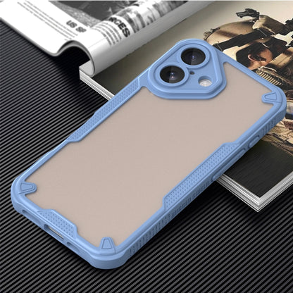 For iPhone 16 Armor Glaze PC Hybrid TPU Phone Case(Blue) - iPhone 16 Cases by buy2fix | Online Shopping UK | buy2fix