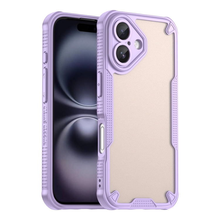 For iPhone 16 Armor Glaze PC Hybrid TPU Phone Case(Purple) - iPhone 16 Cases by buy2fix | Online Shopping UK | buy2fix