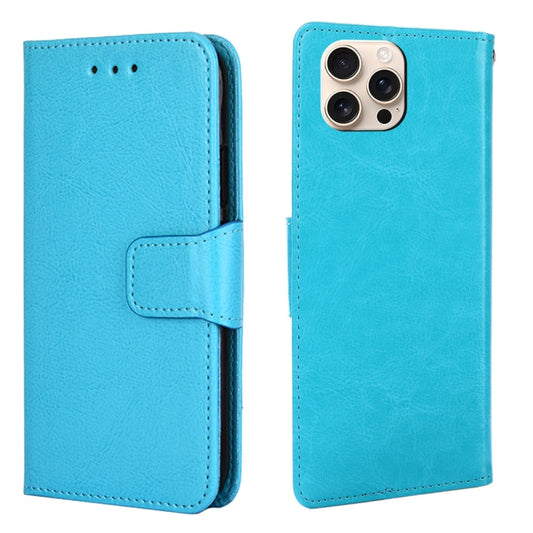 For iPhone 16 Pro Max Crystal Texture Leather Phone Case(Sky Blue) - iPhone 16 Pro Max Cases by buy2fix | Online Shopping UK | buy2fix