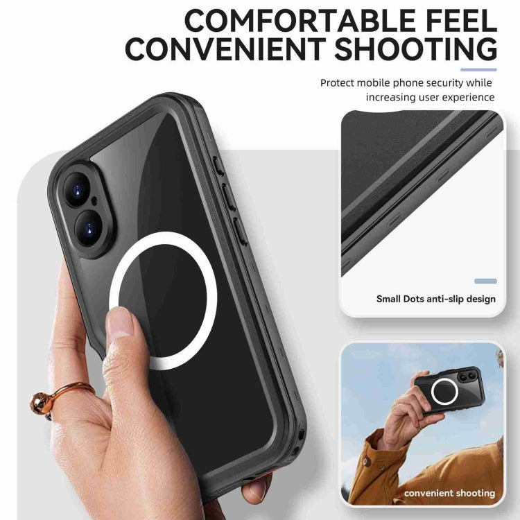 For iPhone 16 Plus RedPepper IP68 Waterproof Triple-proof MagSafe Phone Case(Black) - iPhone 16 Plus Cases by RedPepper | Online Shopping UK | buy2fix