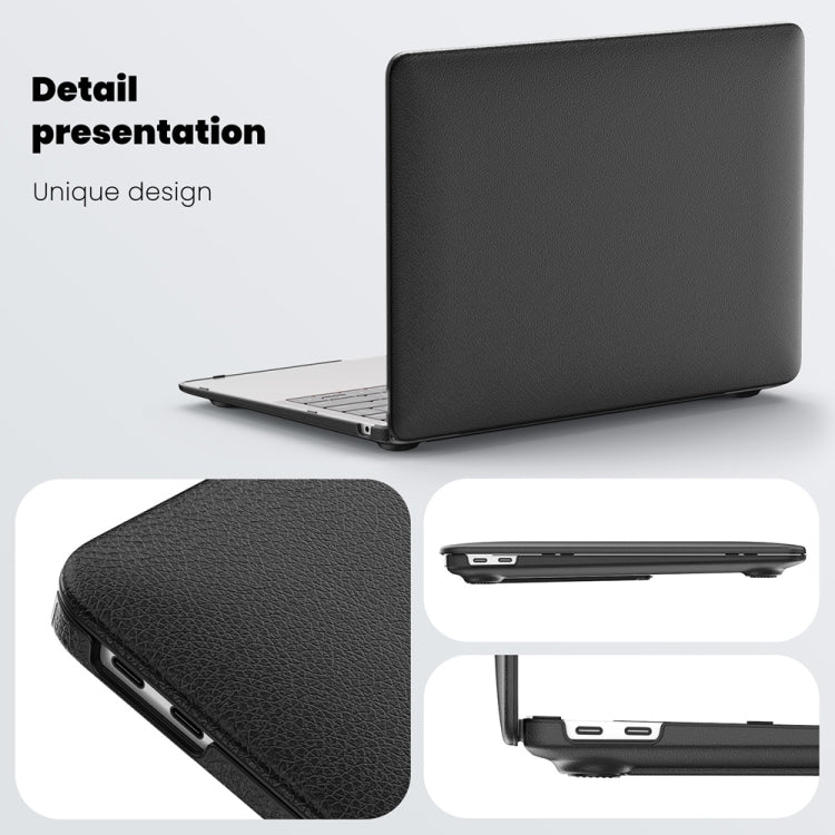 For MacBook Air 13.3 inch A2337 Business Magnetic Holder PC + PU Laptop Protective Case(Black) - MacBook Air Cases by buy2fix | Online Shopping UK | buy2fix