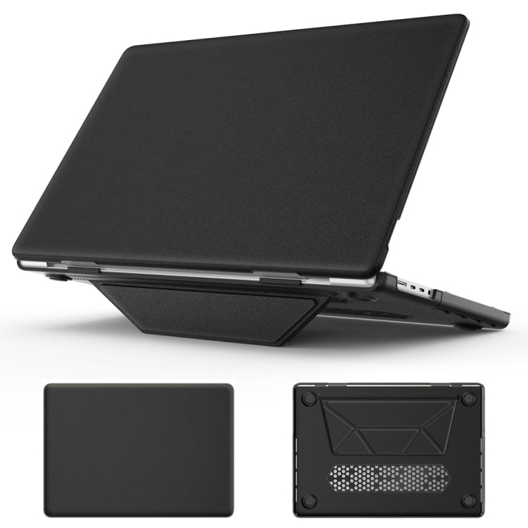 For MacBook Pro 16.2 inch A2991 / A2485 Business Magnetic Holder PC + PU Laptop Protective Case(Black) - MacBook Pro Cases by buy2fix | Online Shopping UK | buy2fix