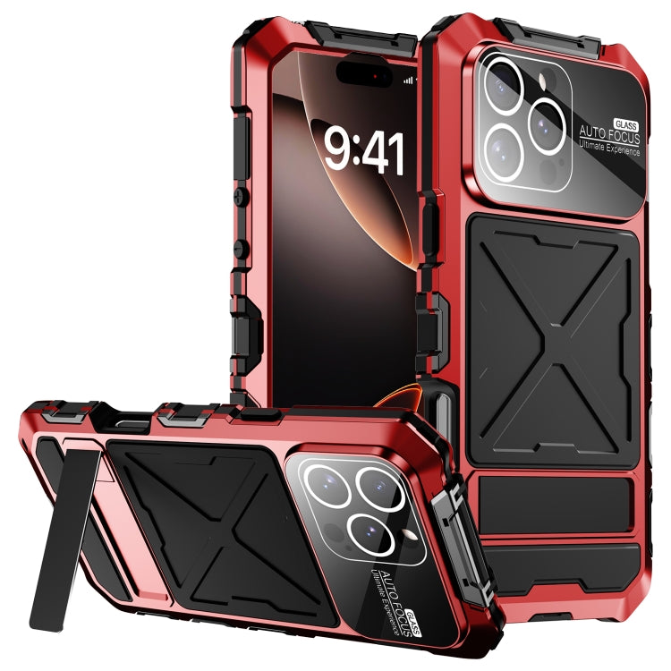 For iPhone 16 Pro Max R-JUST Life Waterproof Dustproof Shockproof Phone Case(Red) - iPhone 16 Pro Max Cases by R-JUST | Online Shopping UK | buy2fix