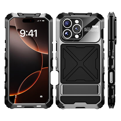 For iPhone 16 Pro R-JUST Life Waterproof Dustproof Shockproof Phone Case(Black) - iPhone 16 Pro Cases by R-JUST | Online Shopping UK | buy2fix