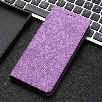 For Samsung Galaxy S25 Ultra 5G Ethnic Embossed Adsorption Leather Phone Case(Purple) - Galaxy S25 Ultra 5G Cases by buy2fix | Online Shopping UK | buy2fix