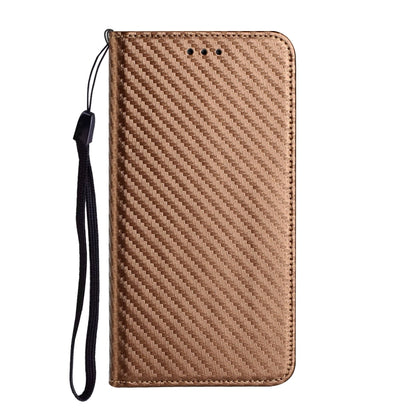 For Samsung Galaxy S25 Ultra 5G Carbon Fiber Texture Magnetic Flip Leather Phone Case(Brown) - Galaxy S25 Ultra 5G Cases by buy2fix | Online Shopping UK | buy2fix