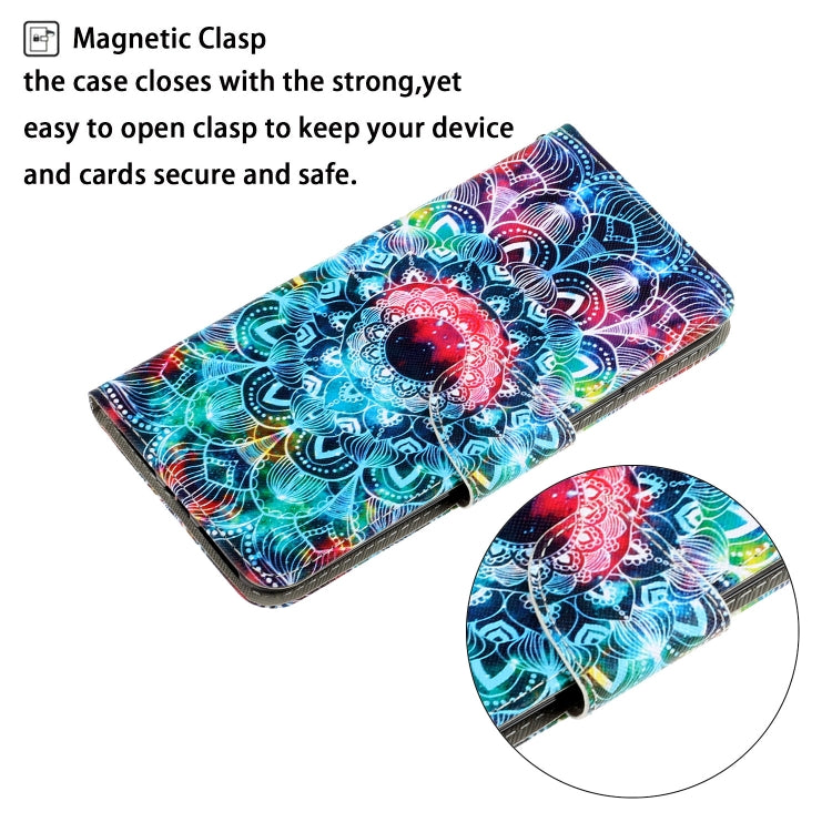 For Samsung Galaxy S25 5G Colored Drawing Pattern Leather Phone Case(Mandala) - Galaxy S25 5G Cases by buy2fix | Online Shopping UK | buy2fix