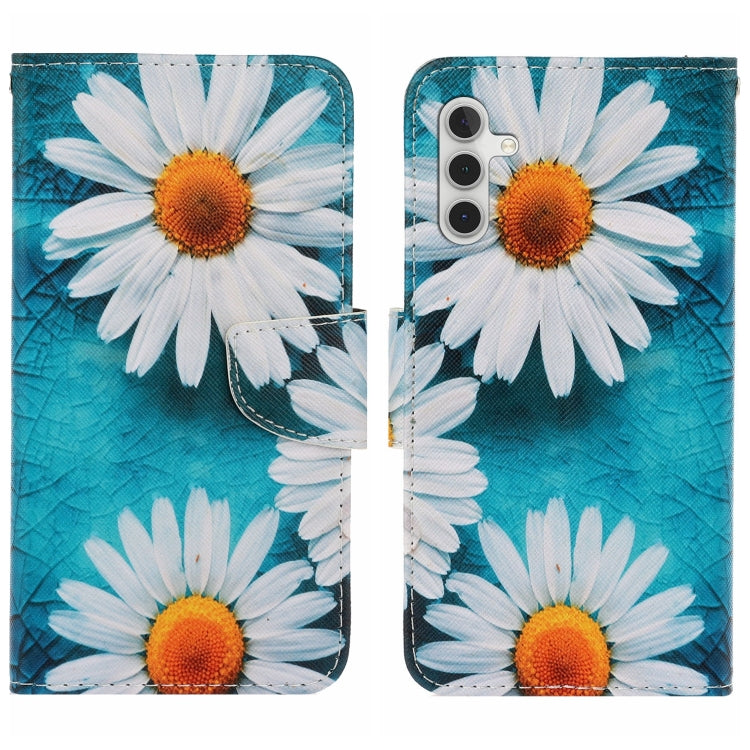 For Samsung Galaxy S25+ 5G Colored Drawing Pattern Leather Phone Case(Daisy) - Galaxy S25+ 5G Cases by buy2fix | Online Shopping UK | buy2fix