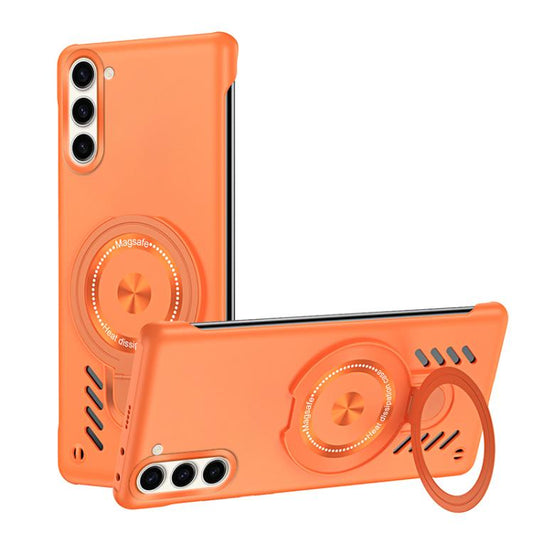 For Samsung Galaxy S25+ 5G Ice Sense Series Graphene Cooling MagSafe Holder Phone Case(Orange) - Galaxy S25+ 5G Cases by buy2fix | Online Shopping UK | buy2fix