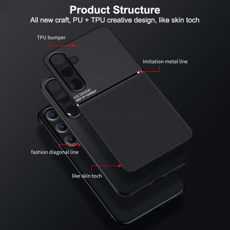 For Samsung Galaxy S25 Ultra 5G Classic Tilt Strip Grain Magnetic PC Hybrid TPU Phone Case(Black) - Galaxy S25 Ultra 5G Cases by buy2fix | Online Shopping UK | buy2fix