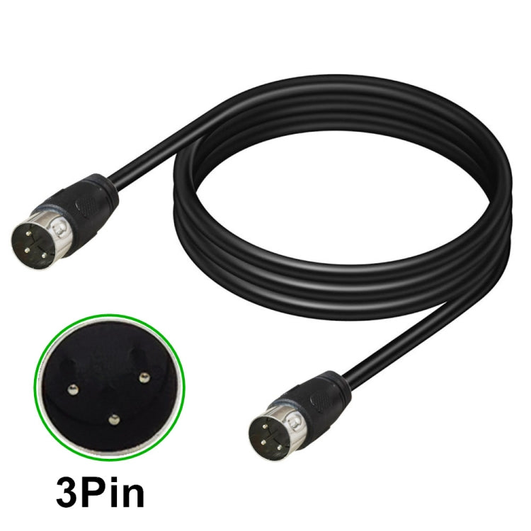 DIN Male to Male 3 Pin Signal Transmission for TV, DVD Player Adapter Cable, Length:0.5m(Black) - Microphone Audio Cable & Connector by buy2fix | Online Shopping UK | buy2fix