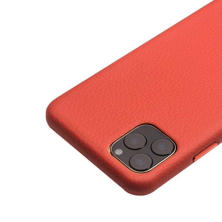 For iPhone 11 Pro QIALINO Shockproof Top-grain Leather Protective Case(Orange) - iPhone 11 Pro Cases by QIALINO | Online Shopping UK | buy2fix