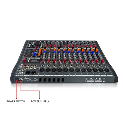 XTUGA CT120X 12-Channels Audio Mixer DJ Mixing Console with 48V Power Supply(AU Plug) - Live Sound Effects Processors by XTUGA | Online Shopping UK | buy2fix