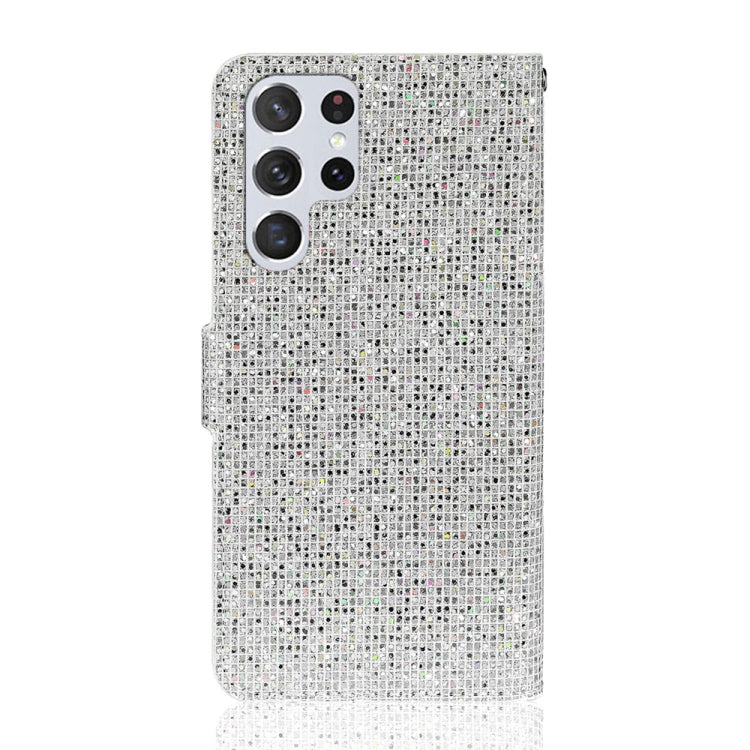 For Samsung Galaxy S25 Ultra 5G Glitter Powder Filp Leather Phone Case(Silver) - Galaxy S25 Ultra 5G Cases by buy2fix | Online Shopping UK | buy2fix