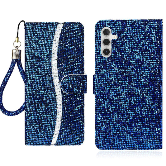 For Samsung Galaxy S25+ 5G Glitter Powder Filp Leather Phone Case(Blue) - Galaxy S25+ 5G Cases by buy2fix | Online Shopping UK | buy2fix