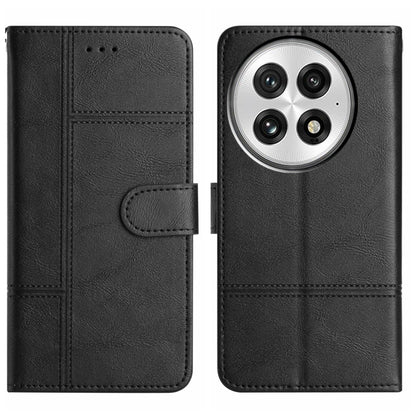 For OnePlus 13 Cowhide Texture Stitching Leather Phone Case(Black) - OnePlus Cases by buy2fix | Online Shopping UK | buy2fix