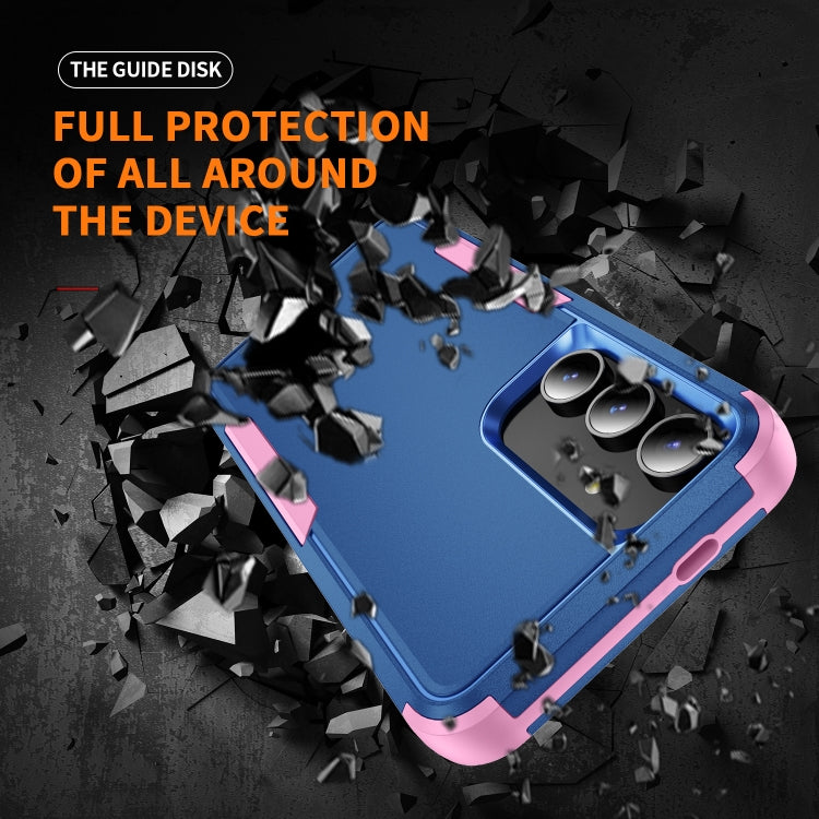 For Samsung Galaxy S25 5G TPU + PC Shockproof Protective Phone Case(Royal Blue + Pink) - Galaxy S25 5G Cases by buy2fix | Online Shopping UK | buy2fix