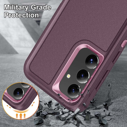 For Samsung Galaxy S24+ / S25+ 5G Rugged PC Hybrid Silicone Phone Case with Holder(Purple+Pink) - Galaxy S25+ 5G Cases by buy2fix | Online Shopping UK | buy2fix