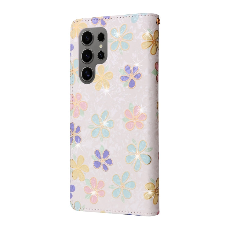 For Samsung Galaxy S25 Ultra 5G Bronzing Painting RFID Leather Phone Case(Bloosoming Flower) - Galaxy S25 Ultra 5G Cases by buy2fix | Online Shopping UK | buy2fix