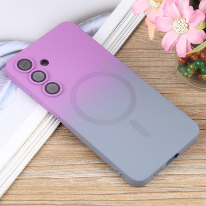 For Samsung Galaxy S25+ 5G Liquid TPU Silicone Gradient MagSafe Phone Case(Purple Grey) - Galaxy S25+ 5G Cases by buy2fix | Online Shopping UK | buy2fix