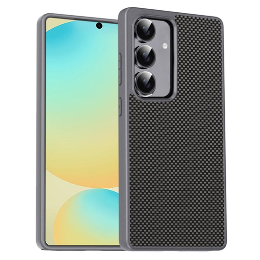 For Samsung Galaxy S25 5G Pita Series TPU + PC Texture Phone Case(Grey) - Galaxy S25 5G Cases by buy2fix | Online Shopping UK | buy2fix