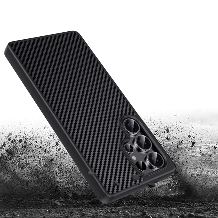 For Samsung Galaxy S25 Ultra 5G Pita Series TPU + PC Texture Phone Case(Black) - Galaxy S25 Ultra 5G Cases by buy2fix | Online Shopping UK | buy2fix