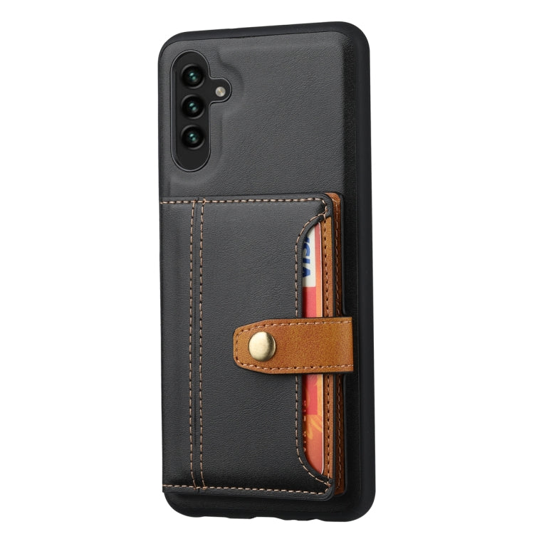 For Samsung Galaxy S25+ 5G Calfskin Card Slot TPU Hybrid PU Phone Case(Black) - Galaxy S25+ 5G Cases by buy2fix | Online Shopping UK | buy2fix