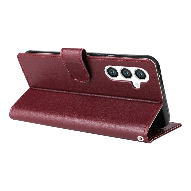 For Samsung Galaxy S25+ 5G 3-Card Slots Multifunctional Leather Phone Case(Wine Red) - Galaxy S25+ 5G Cases by buy2fix | Online Shopping UK | buy2fix