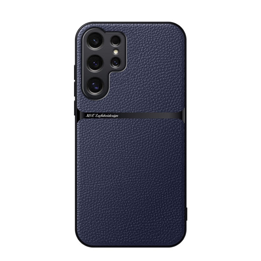 For Samsung Galaxy S25 Ultra 5G Litchi Leather Magnetic Full Coverage Shockproof Phone Case(Navy Blue) - Galaxy S25 Ultra 5G Cases by buy2fix | Online Shopping UK | buy2fix