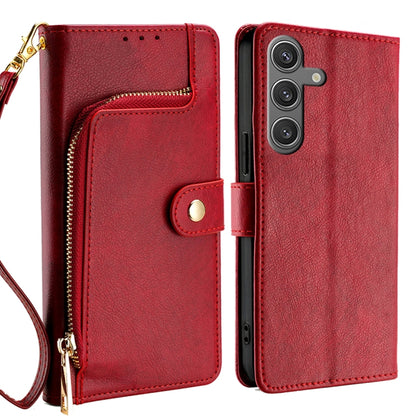 For Samsung Galaxy S25+ 5G Zipper Bag Leather Phone Case(Red) - Galaxy S25+ 5G Cases by buy2fix | Online Shopping UK | buy2fix