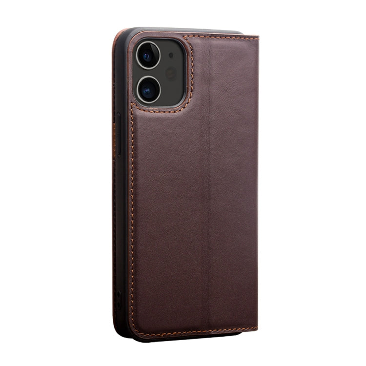 For iPhone 12 / 12 Pro QIALINO Business Horizontal Flip Leather Case with Holder & Card Slots & Wallet(Brown) - iPhone 12 / 12 Pro Cases by QIALINO | Online Shopping UK | buy2fix