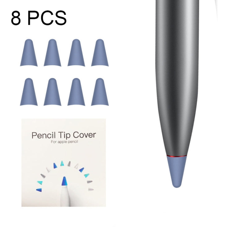 8 PCS Non-slip Mute Wear-resistant Nib Cover for M-pencil Lite (Gray Blue) - Pencil Accessories by buy2fix | Online Shopping UK | buy2fix