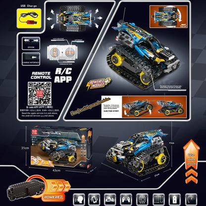 MoFun 13032 DIY Electric Track Acrobatic Racing Car Assembled Building Block Toy, Support 2.4G / APP Remote Control - RC Cars by MoFun | Online Shopping UK | buy2fix